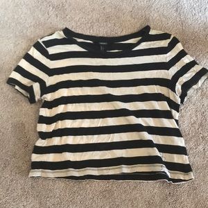 striped crop top f21